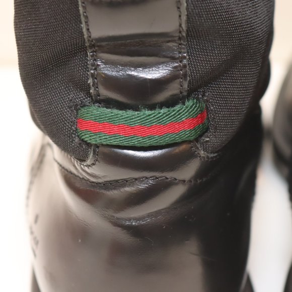 GUCCI Black Leather Combat Boots size 10D main image 3
